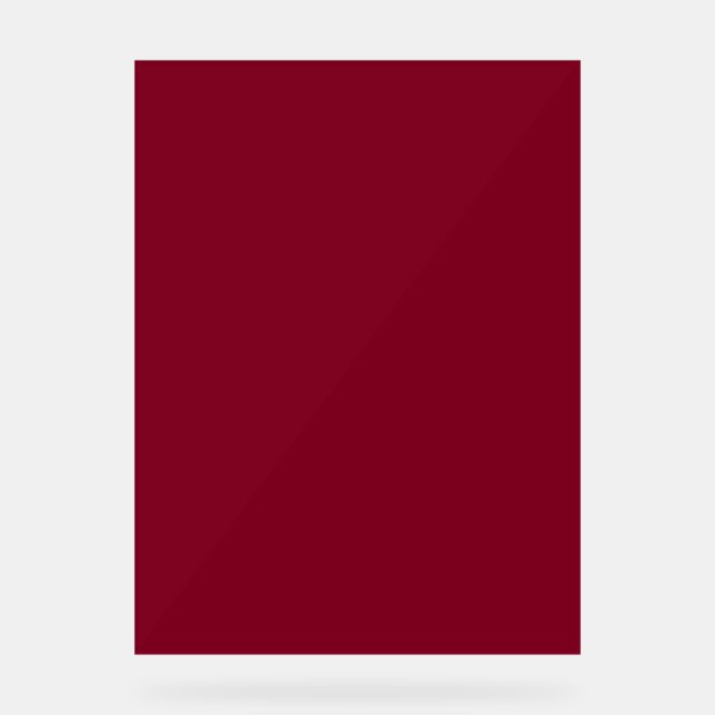 Burgundy (solid color)  acrylic sign (Front)