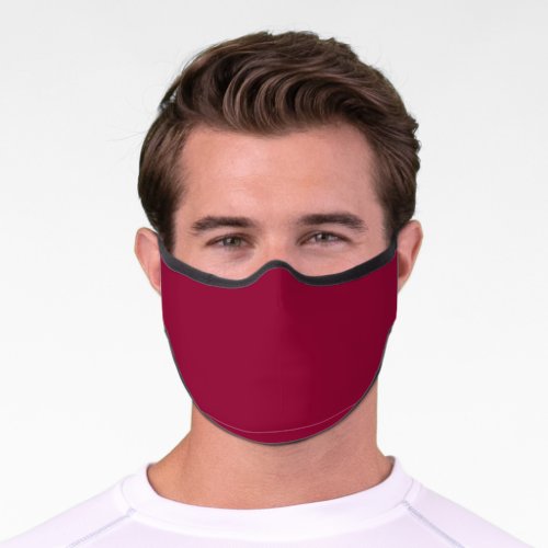Burgundy Solid Color Customize It COVID19 Premium Face Mask