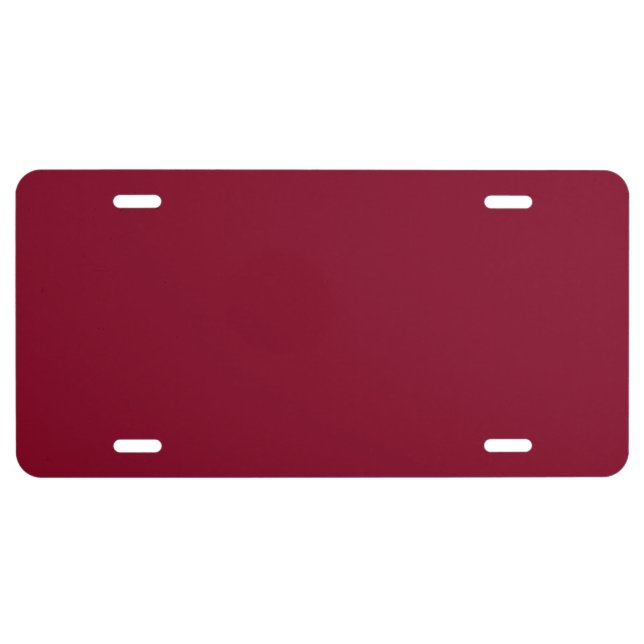 Burgundy Solid Color License Plate (Front)