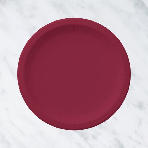 Burgundy Solid Color Paper Plates