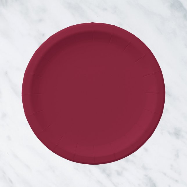 Burgundy Solid Color Paper Plates (Creator Uploaded)