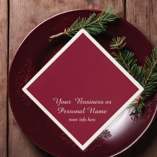 Burgundy solid color -personalized napkins