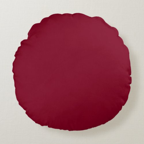 Burgundy Solid Color Round Pillow