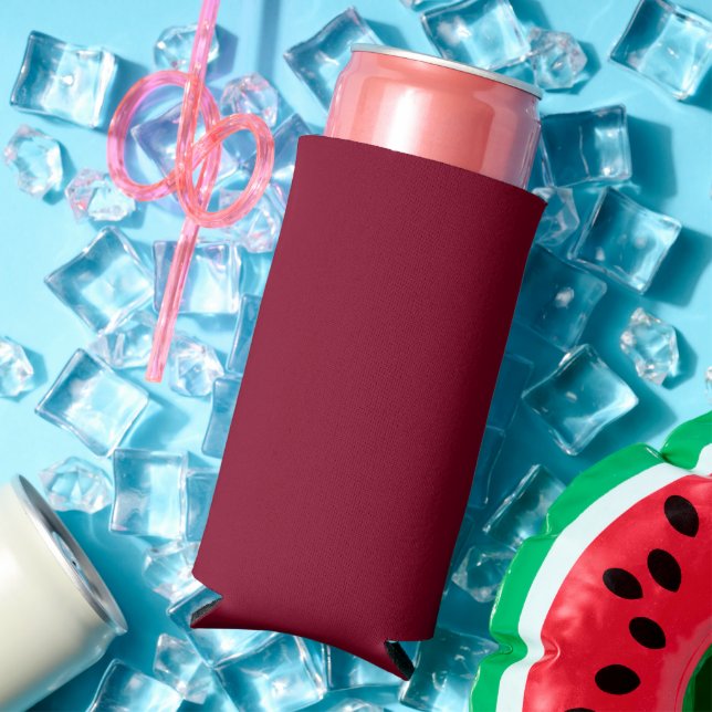 Burgundy Solid Color Seltzer Can Cooler (In Situ Summer)