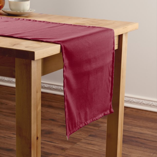 Burgundy Solid Color Short Table Runner (In Situ)