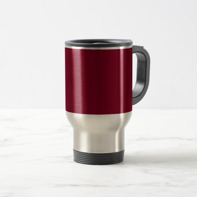 Burgundy Solid Color Travel Mug (Front Right)