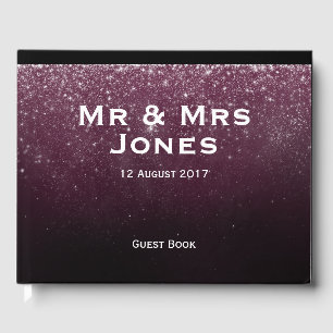 Burgundy Sparkle Mr & Mrs Wedding Guest Book