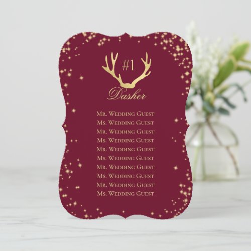 Burgundy Sparkle Seating Table Plan Seating  Invitation