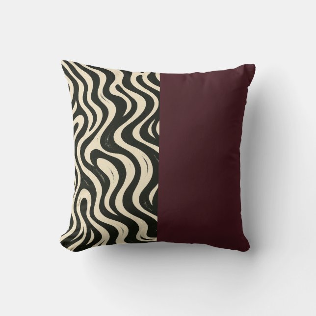 Burgundy Split Throw Pillow (Front)