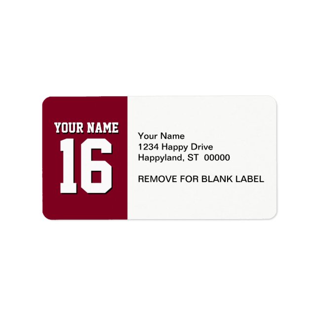 Burgundy Sporty Team Jersey Label (Front)