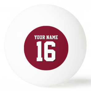 Burgundy Sporty Team Jersey Ping Pong Ball