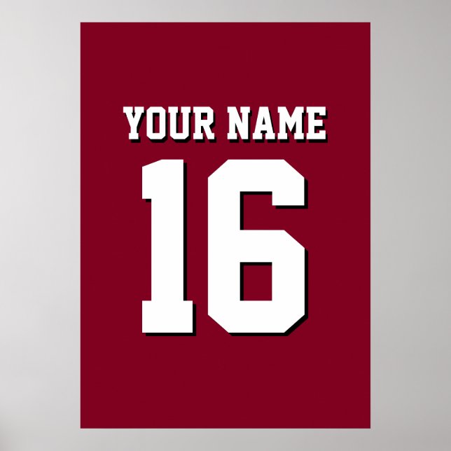 Burgundy Sporty Team Jersey Poster (Front)