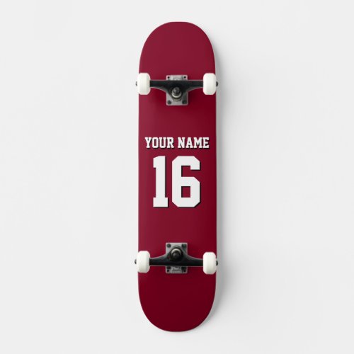 Burgundy Sporty Team Jersey Skateboard