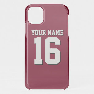 Burgundy Sporty Team Jersey iPhone 11 Case