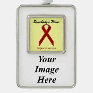 Burgundy Standard Rbn Tmpl(V-I)by Kenneth Yoncich Christmas Ornament