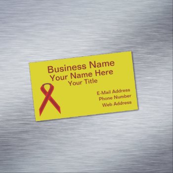 Burgundy Standard Ribbon By Kenneth Yoncich Business Card Magnet by KennethYoncich at Zazzle