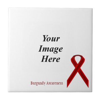 Burgundy Standard Ribbon By Kenneth Yoncich Tile by KennethYoncich at Zazzle