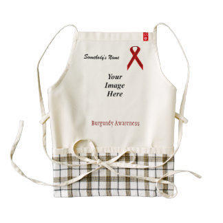 Burgundy Standard Ribbon Template Zazzle HEART Apron