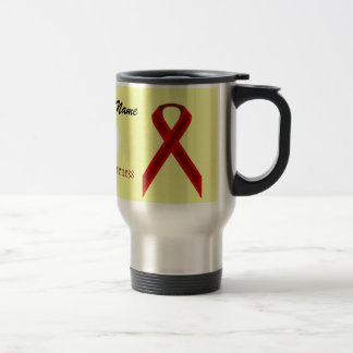 Burgundy Standard Ribbon Tmpl by Kenneth Yoncich Travel Mug