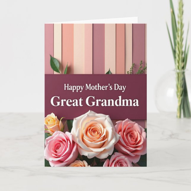 Burgundy Stitch Mothers Card (Front)