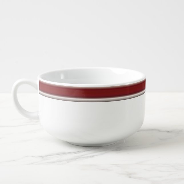 Burgundy Stripe Soup Mug (Right)