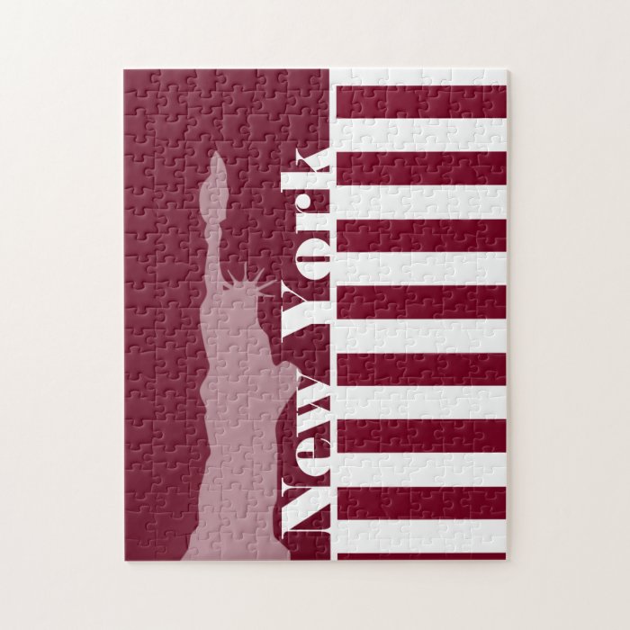 Burgundy Stripes; New York Jigsaw Puzzle