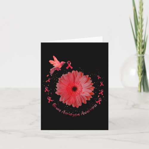 Burgundy Sunflower Brain Aneurysm Awareness 1  Card