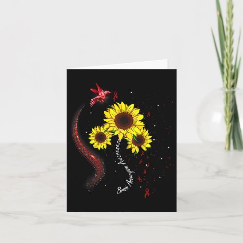 Burgundy Sunflower Brain Aneurysm Awareness  Card