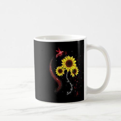 Burgundy Sunflower Brain Aneurysm Awareness  Coffee Mug