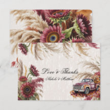 Burgundy Sunflower & Pampas Grass Wedding