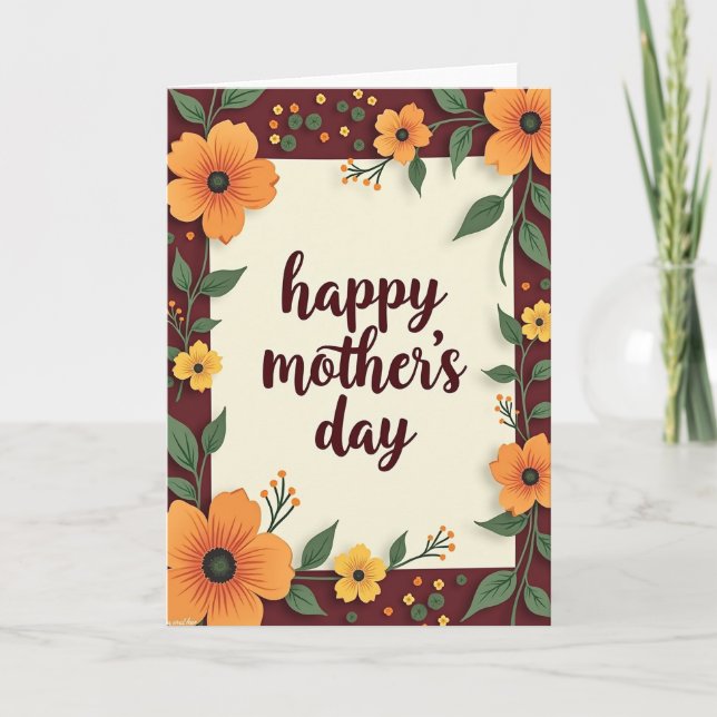 Burgundy Sweet Mothers Day Card (Front)