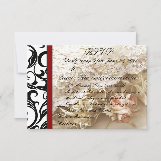 Burgundy Swirl Wedding RSVP (Front)