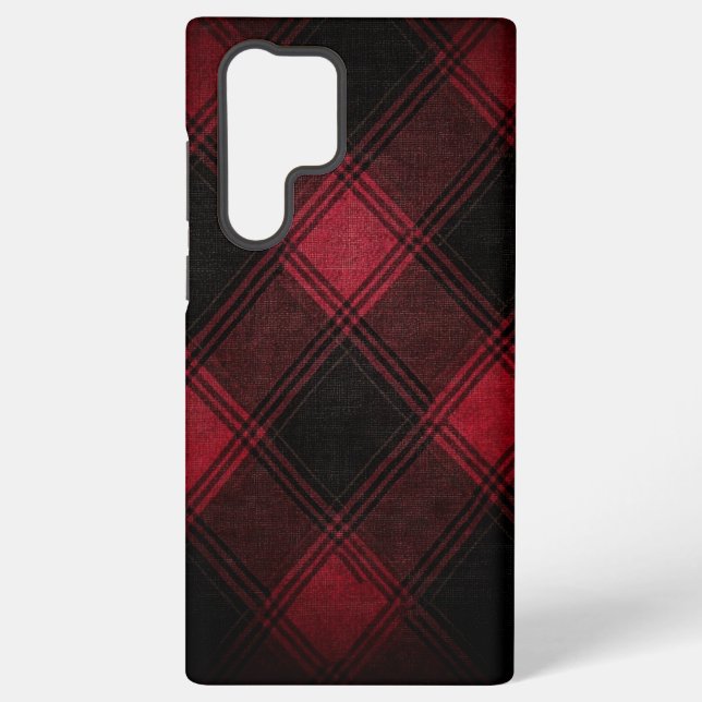 Burgundy Tartan Samsung Galaxy Case (Back)