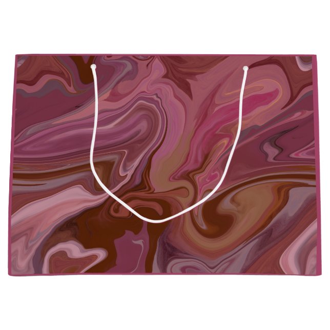 Burgundy taupe Marble gift bag (Front)