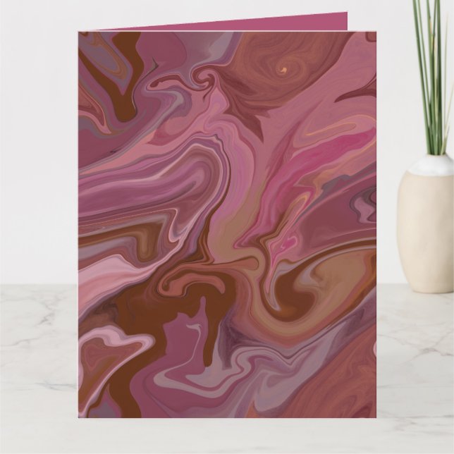 Burgundy taupe Marble gift bag Card (Front)
