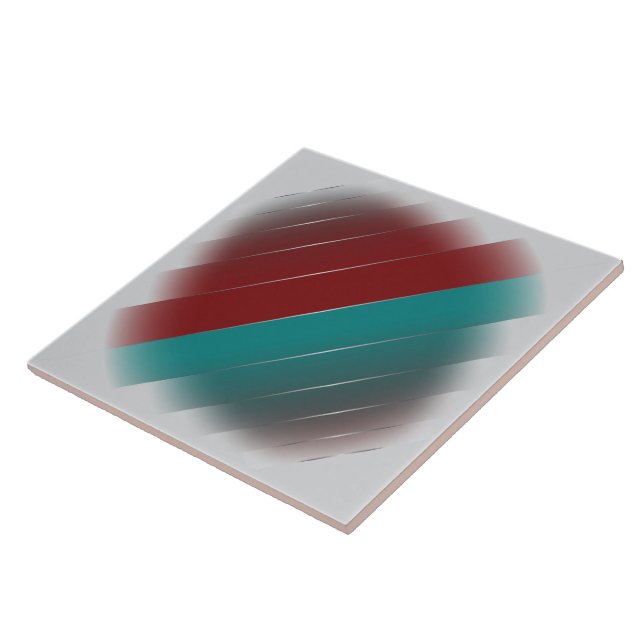 Burgundy teal on gray ceramic tile (Side)