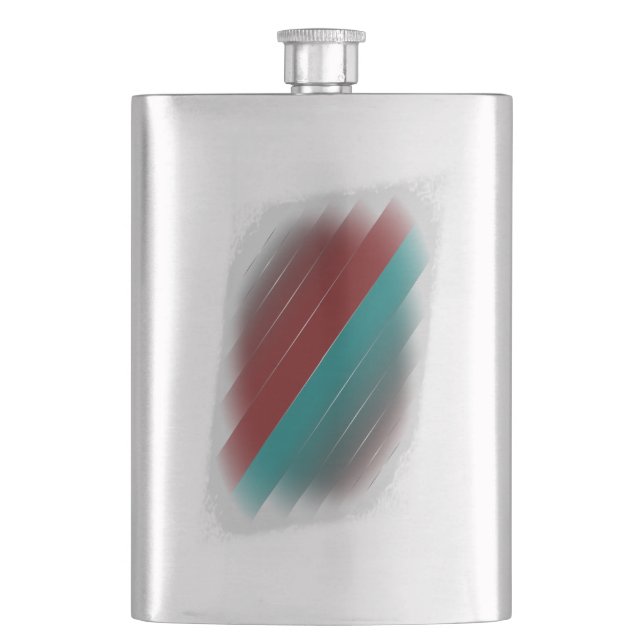 Burgundy teal on gray flask (Front)