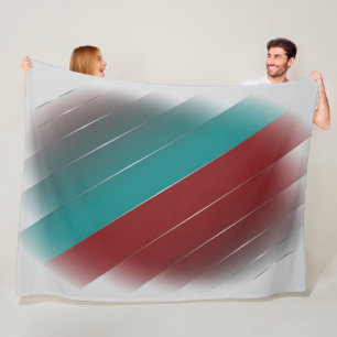 Burgundy teal on gray fleece blanket