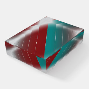 Burgundy teal on gray paperweight