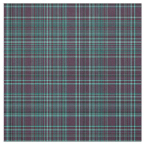 Burgundy  Teal Plaid Fabric