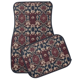 Burgundy, Teal, Taupe Carpet Design