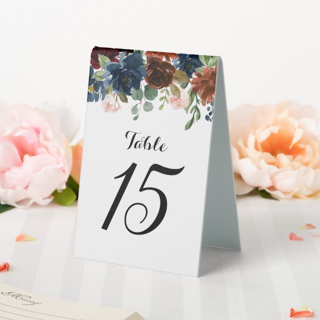 Burgundy Terracotta Cinnamon Table Number Table Te Table Tent (In SItu (Wedding))