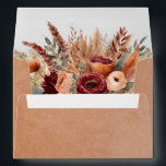 Burgundy Terracotta Florals Pampas Grass Wedding Envelope<br><div class="desc">Elegant Bohemian watercolor floral design,  perfect for autumn wedding with terracotta,  burgundy,  rust,  beige,  and green colors with dried pampas grasses,  and flowers,  with some faux gold grass accents.</div>