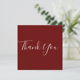 Burgundy Thank You Photo Wedding Thank You Card | Zazzle