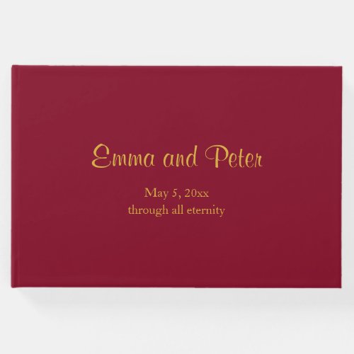 Burgundy Through All Eternity Minimalist Wedding Guest Book