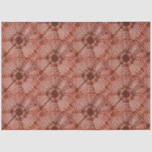 Burgundy Tie Dye Traditional Pattern Style Tissue Paper (Front)