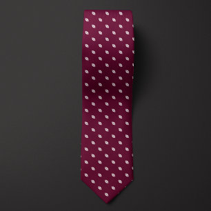 Burgundy Tiny Footballs Neck Tie