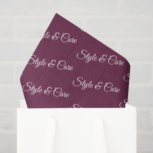 Burgundy Tissue Paper with Name Pattern Print (Gift Bag)