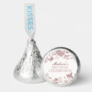 Burgundy Toile De Jouy Vintage Floral Birthday Hershey®'s Kisses®