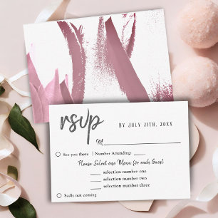 Burgundy Tulip Flower Wedding Menu Choice Card
